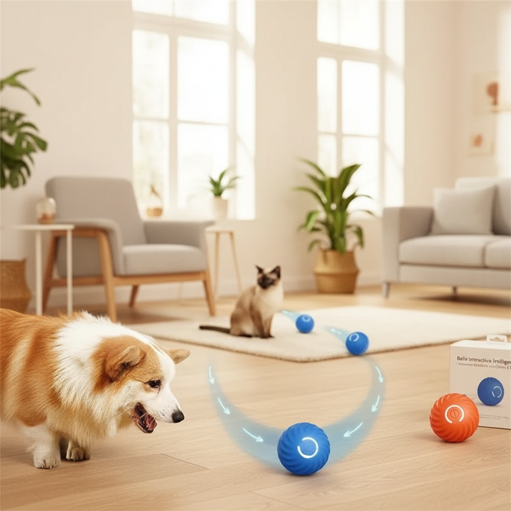 Smart Dog Toys Ball Electronic Interactive Pet Toy Moving Ball USB Automatic Moving Bouncing for Puppy Birthday gift Cat Product